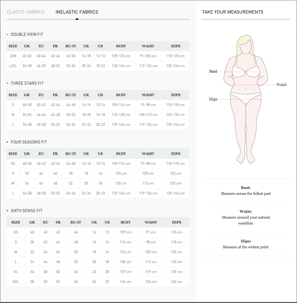 Maatschema Mat fashion